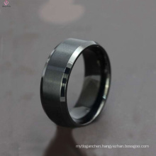 8MM latest wedding ring designs black titanium rings, wholesale stainless steel ring